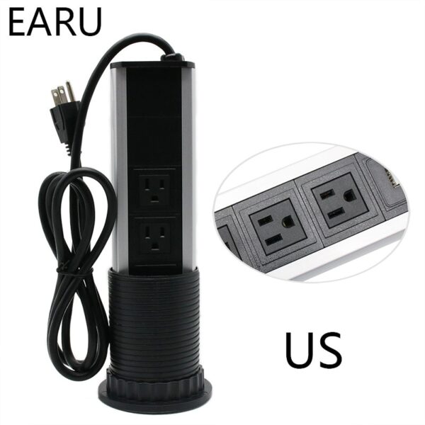 220V 16A PULL POP UP Electrical 3 Plug Socket 2 USB Kitchen - Image 4