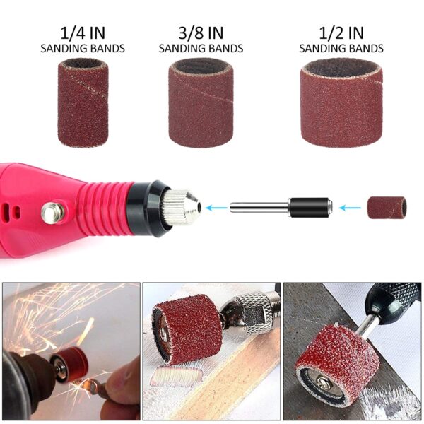384pcs Drum Sanding Kit 80# 120# 180# Nail Drill Bits Abrasive Tools - Image 5