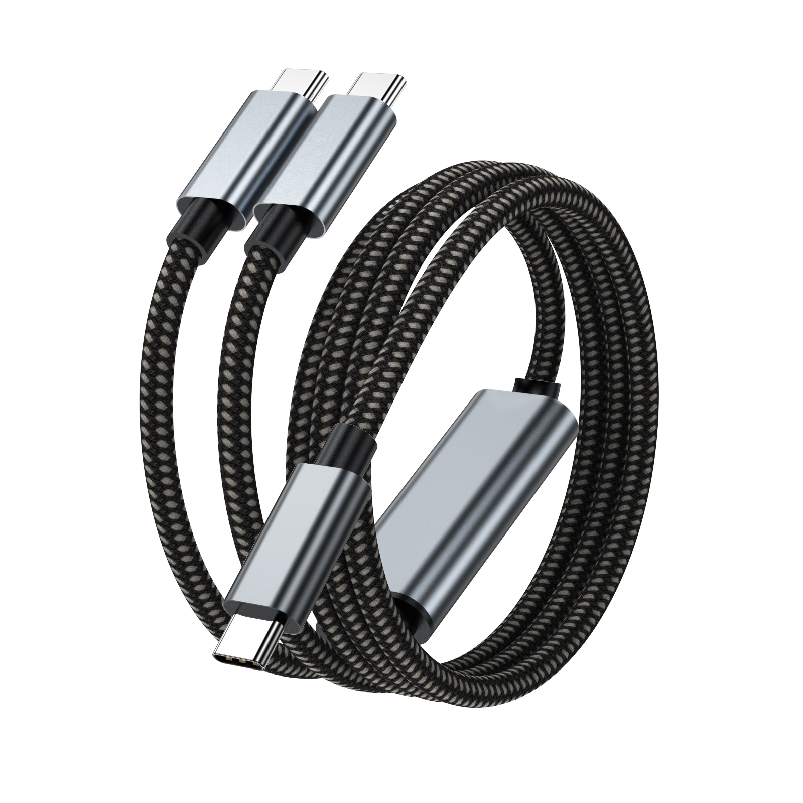 01 (4) 100W USB C 2-in-1 Charging Cable - Image 1