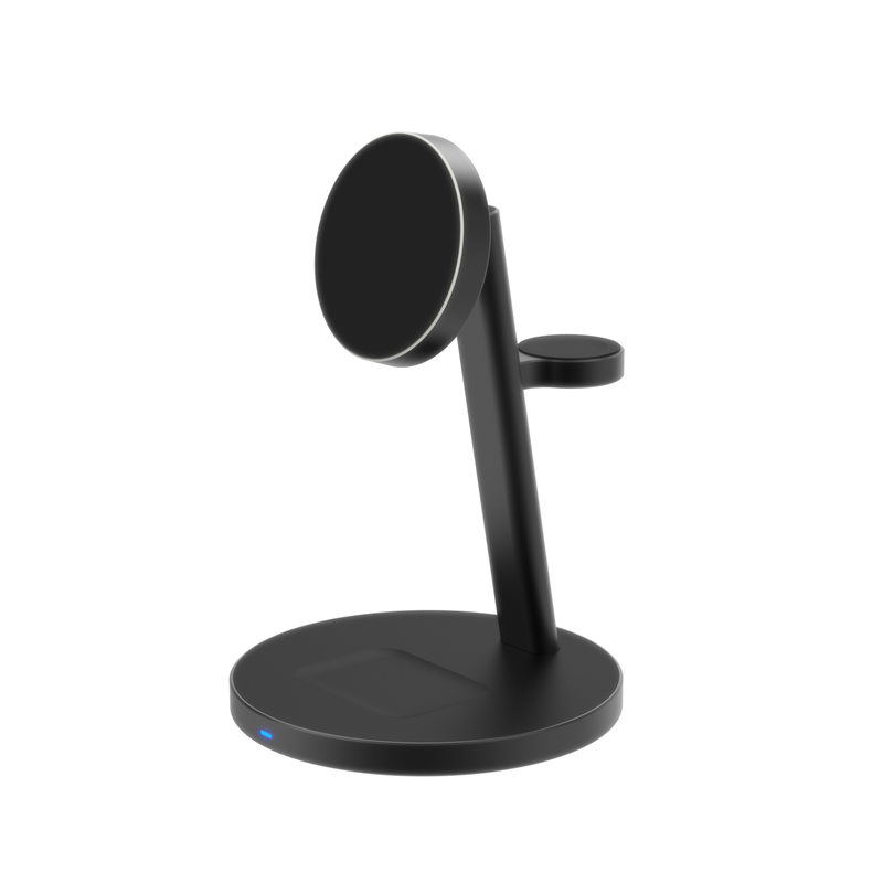 CB2 silver black Qi2.2 25W 3 in 1 Wireless Charger - Image 1